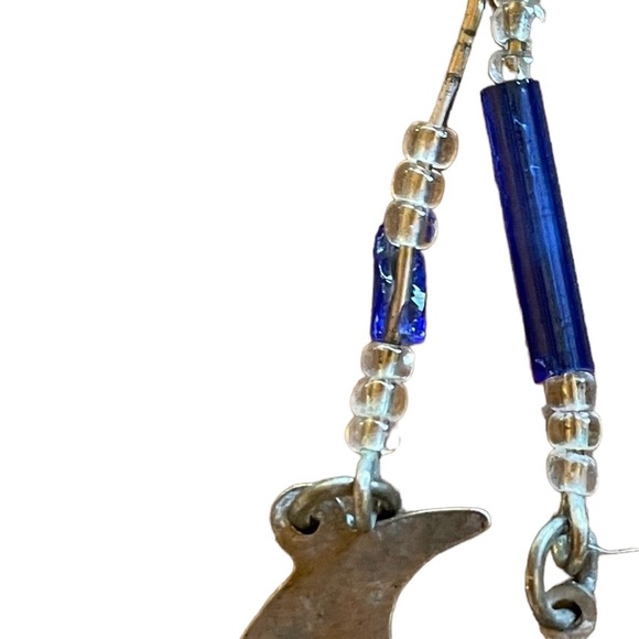 .Vintage 70s .925 Beaded Moon ands Star Ear Huggie Clip - Picture 6 of 12